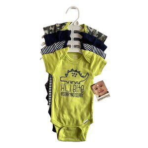 Gerber Onesies 0-3M Baby shower gift 4 Pack Baby Bodysuits Dino Camo NWT Boy Set